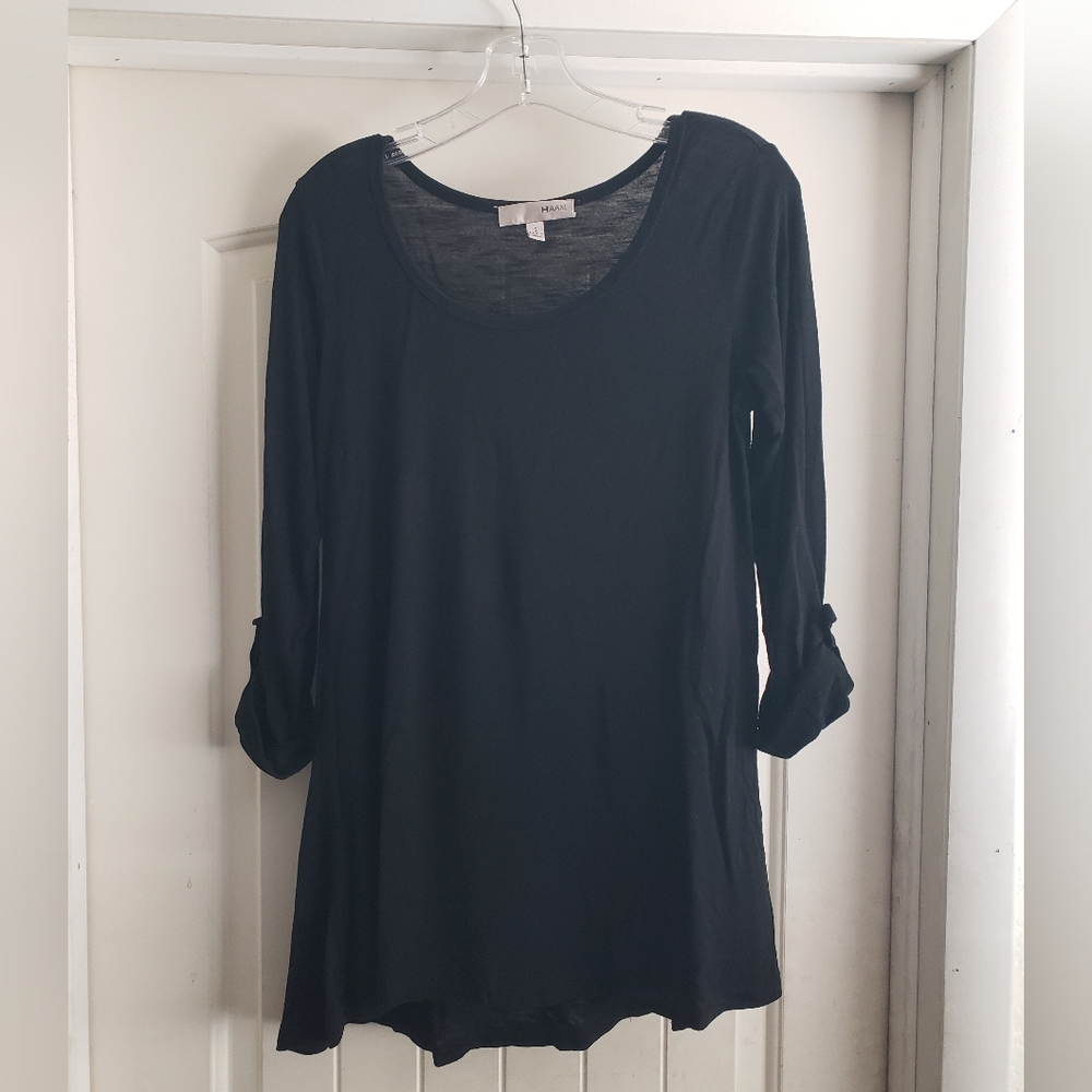 Haani Black Tunic Top Size Small